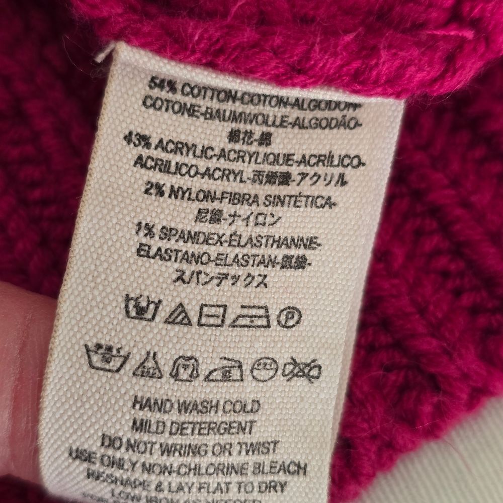 Free People Swim Too Deep Sweater Hot Pink Oversized Chunky Turtleneck Small - Picture 7 of 11